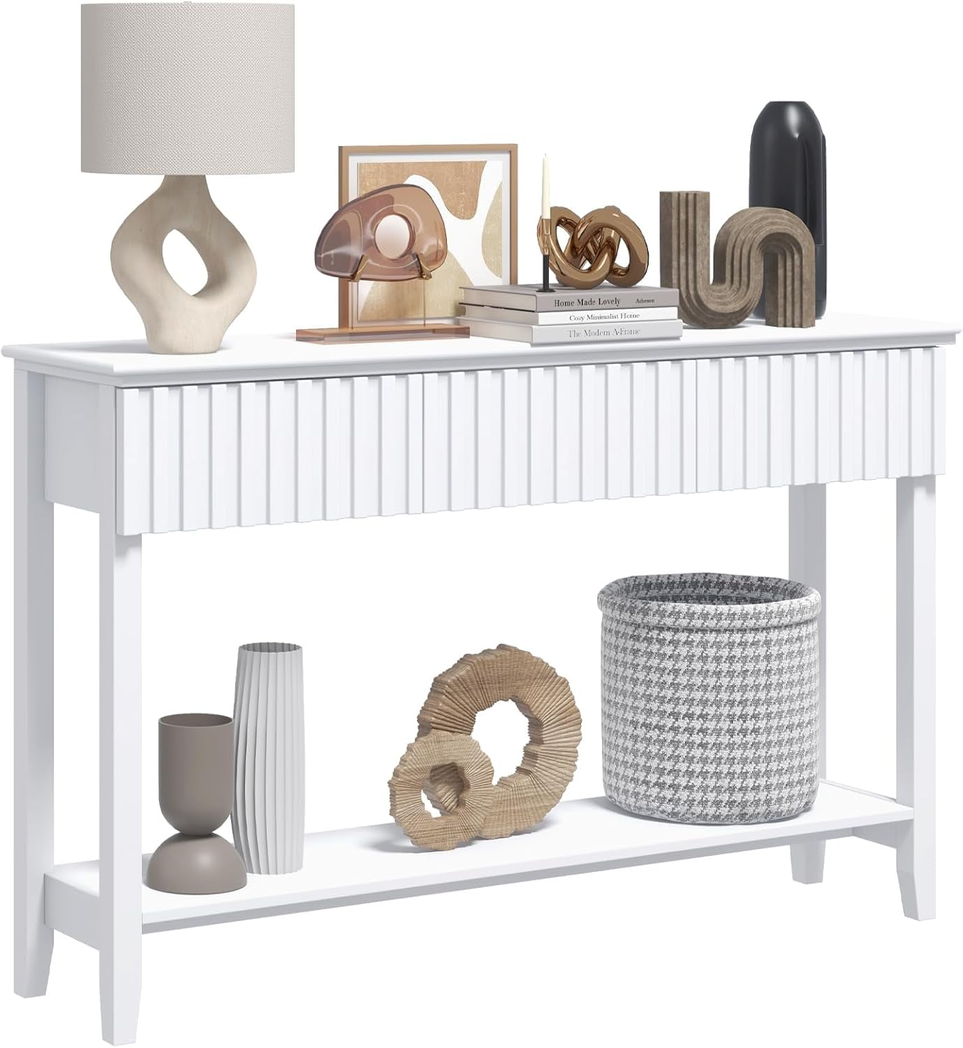 RFCUIBIJ Painted Wood Console Table Narrow Long Sofa Table Modern ...