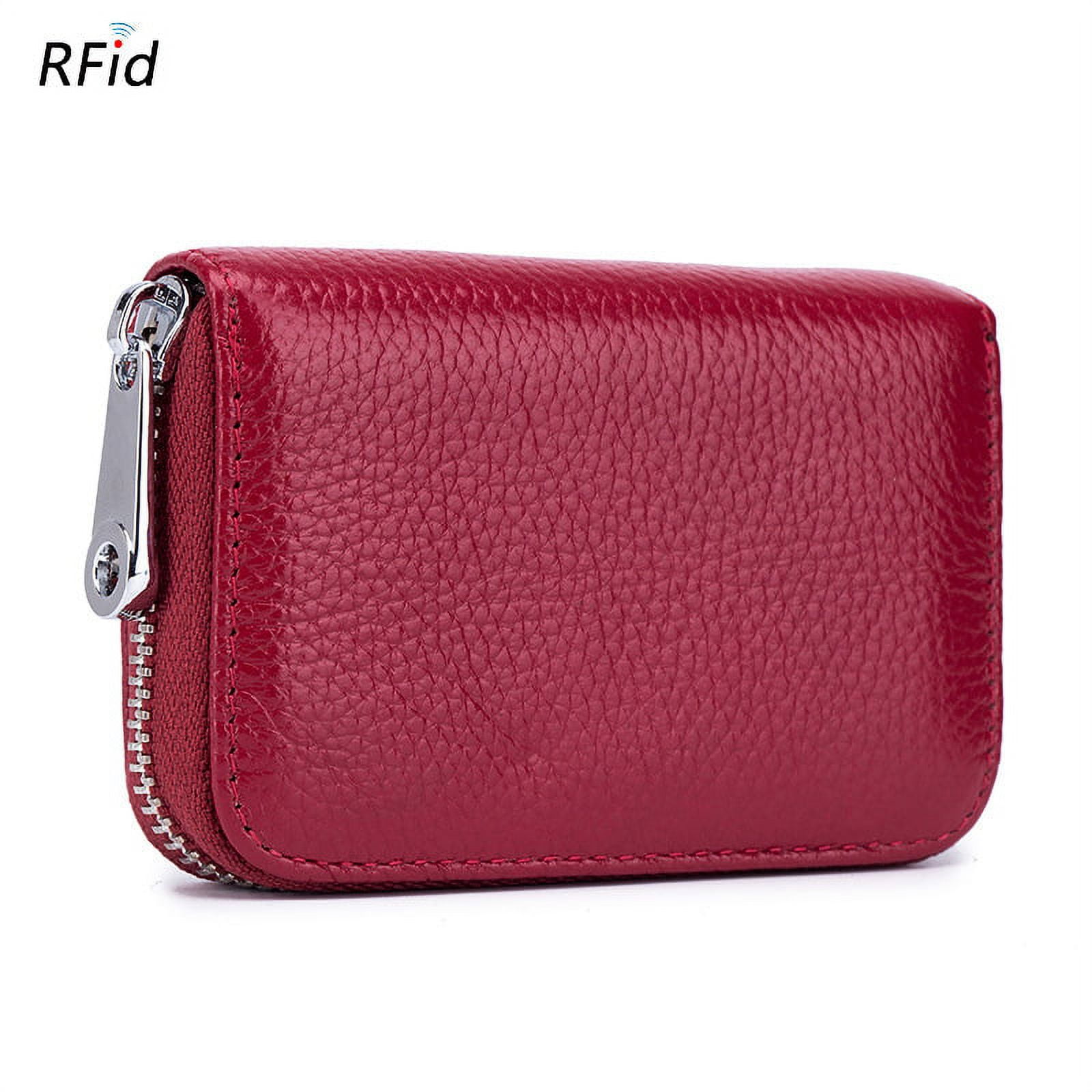 RFID Zip Around Wallet, Red