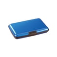 thumbnail image 1 of RFID Aluminum Credit Card Holder, Crushproof Design, Aluminum Design - Blue Design, Measures 4 1/4" Long x 3" Wide x 3/4" Deep, 1 of 6