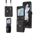 thumbnail image 1 of RFID BLOCKING Wallet Case for Samsung Galaxy Z Flip 7 with Card Holder, Zipper Pocket Kickstand Function Shockproof Purse Phone Cover with Removable Shoulder Strap & Wrist Strap, Black, 1 of 11