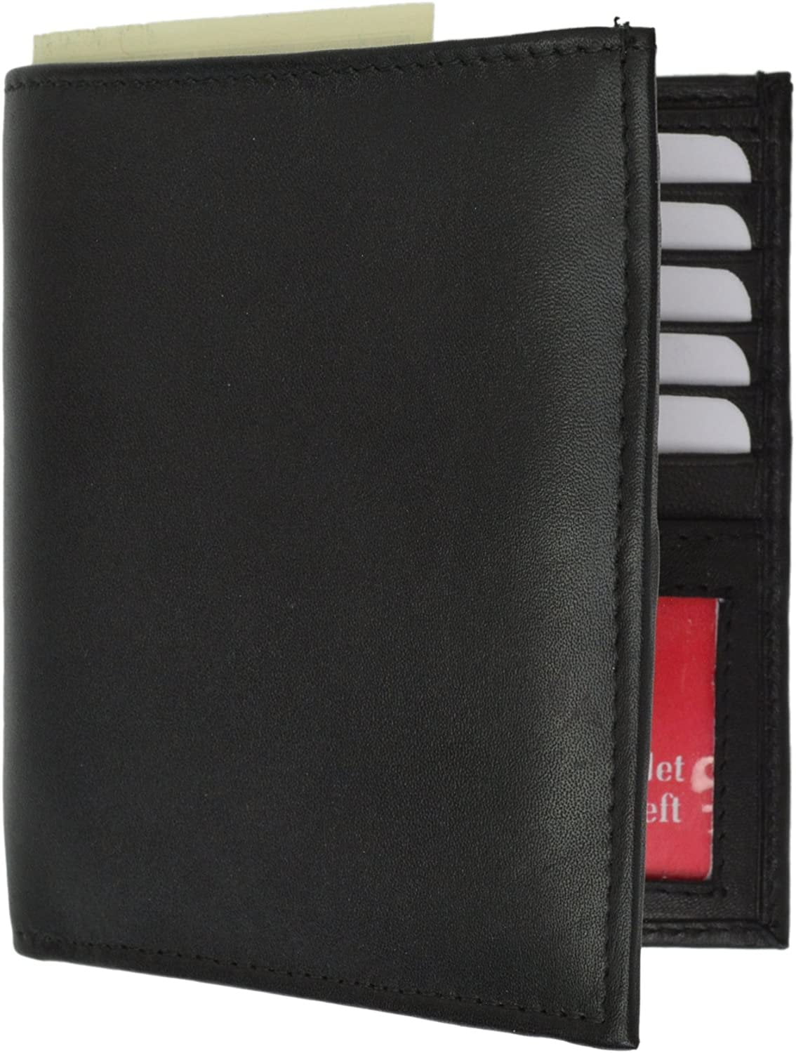 RFID Blocking Bifold Wallet - Genuine Cow Leather Hipster Wallet With 20 Card Slots & 2 ID Windows - View #2