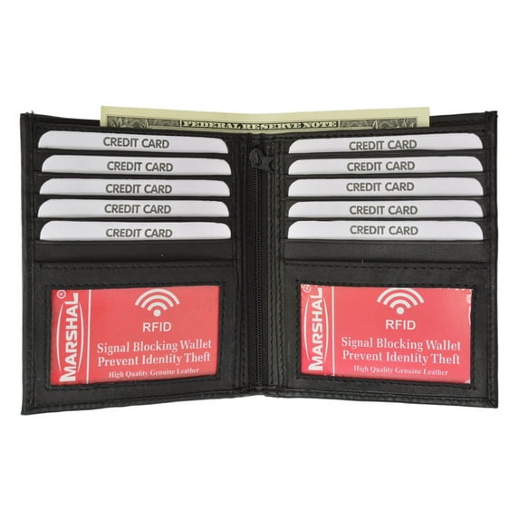 RFID Blocking Bifold Hipster Credit Card Wallet Premium Lambskin Leather RFID P 1502 (C) Brown