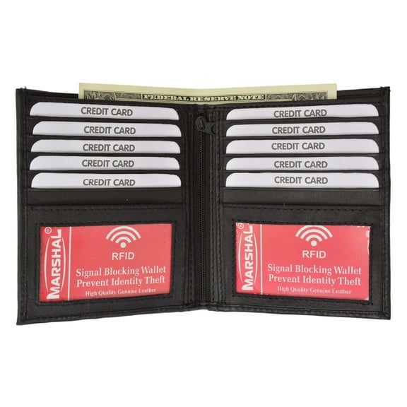 RFID Blocking Bifold Hipster Credit Card Wallet Premium Lambskin Leather RFID P 1502 (C)