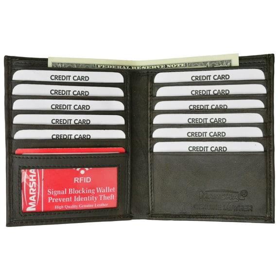 RFID Blocking Bifold Hipster Credit Card Wallet Premium Lambskin Leather RFID P 2502 (C)