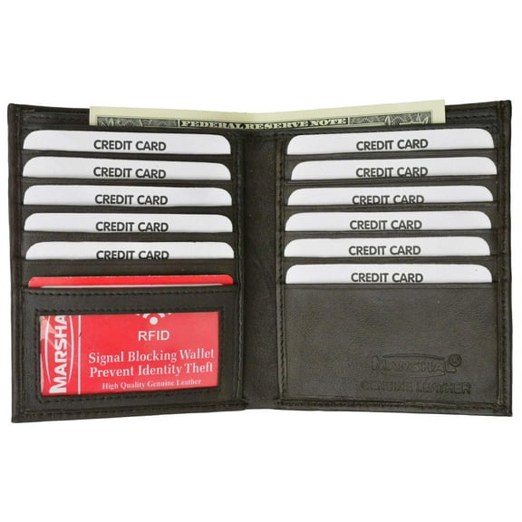 RFID Blocking Bifold Hipster Credit Card Wallet Premium Lambskin Leather RFID P 2502 (C)