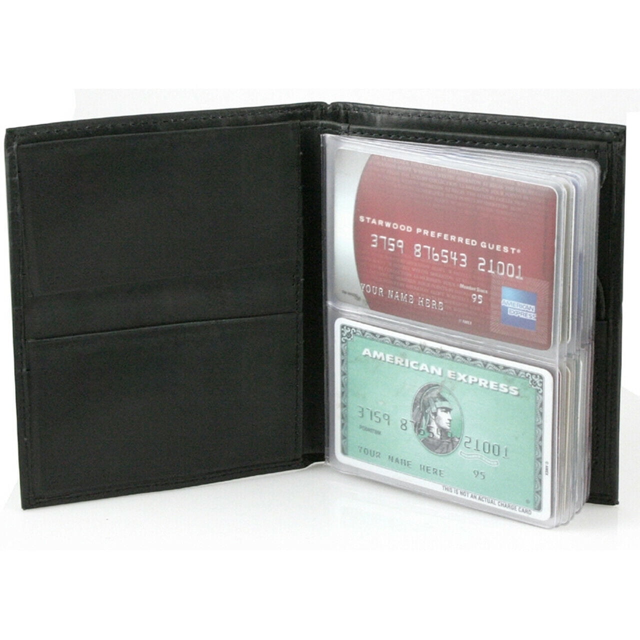 RFID Blocking Black Genuuine Leather 80 Business Card Organizer Book