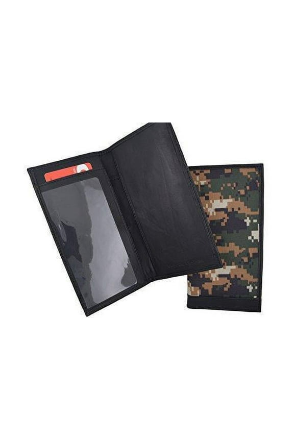 RFID Blocking Brand New Hand Crafted Army Camo Genuine Soft Leather Checkbook Cover simple-156