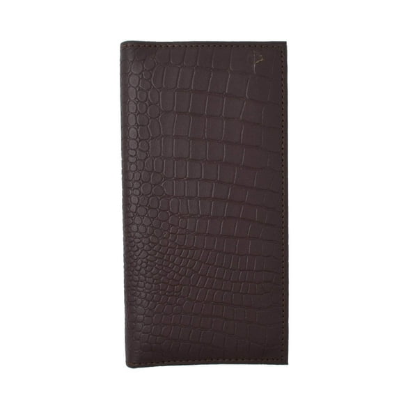 RFID Blocking Brand New Hand Crafted Premium Genuine Soft Leather Simple Checkbook Cover Croco Pattern RFIDP156CR (C)