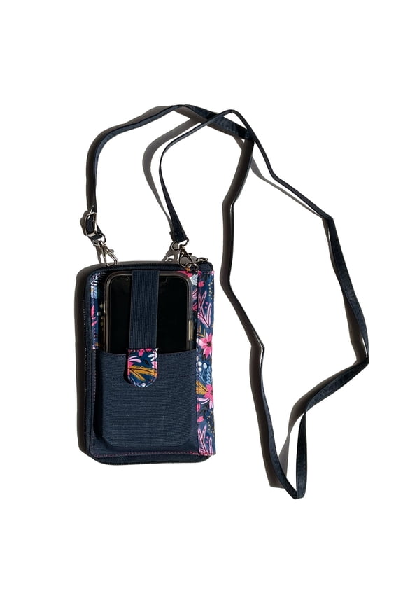 RFID Blocking Cambridge Crossbody Phone Wallet (FloraBerry)