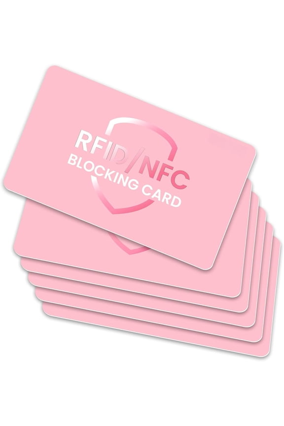 RFID Blocking Card 6 Pack,  Card Protects Entire Wallet for Women, Credit Debit Card Protector, Anti- NFC Contactless Blocker