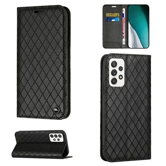 RFID Blocking Card Holder Slot for Samsung A52 Wallet Case, Folio Protective Wallet Pocket Credit Slots Retro Flip PU Leather Card Holder Kickstand Cover For Samsung Galaxy A52 5G/4G,
Black