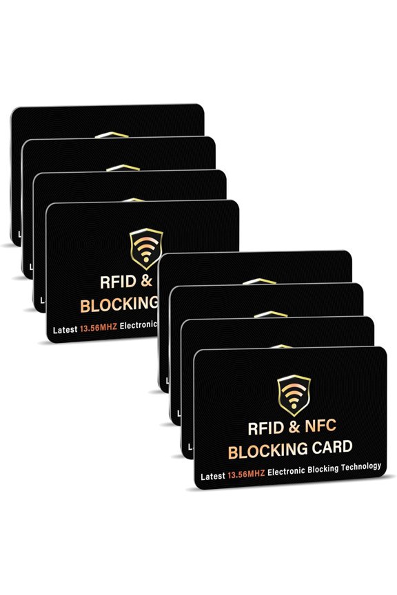RFID Blocking Card, One Card Protects Entire Wallet Purse, NFC Contactless Bank Debit Credit Card Protector ID ATM Guard Card Blocker–(Black)