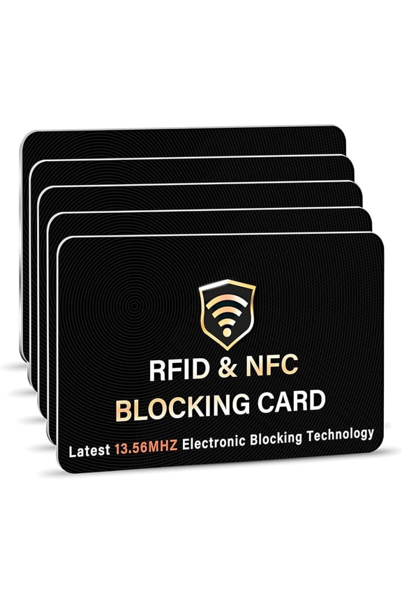 RFID Blocking Card, One Card Protects Entire Wallet Purse, NFC Contactless Bank Debit Credit Card Protector ID ATM Guard Card Blocker–(Black)