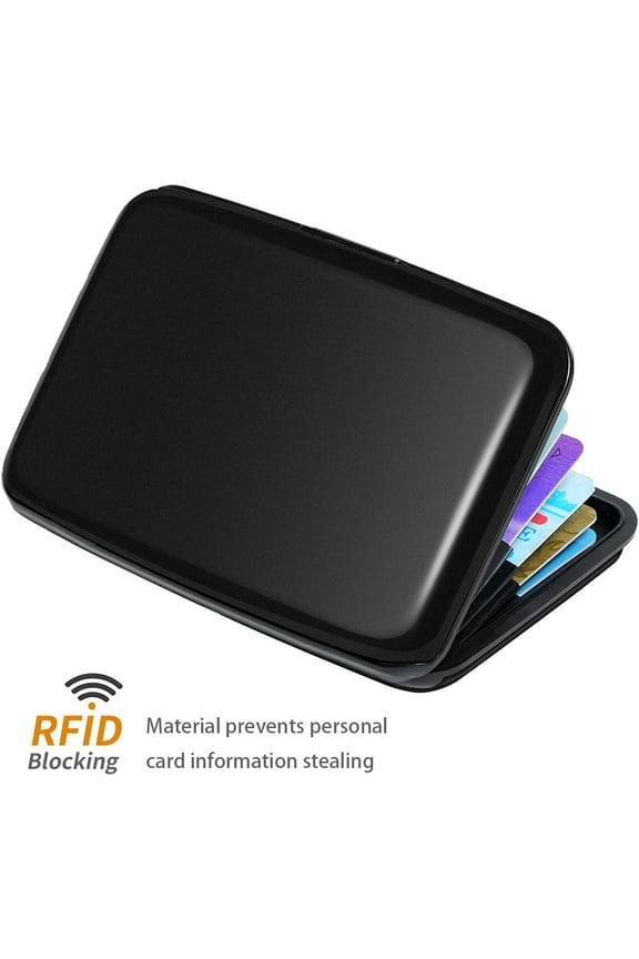 RFID Blocking Credit Card Holder,Mini Aluminum Slim Hard Card Holders Metal Wallet for Men or Women