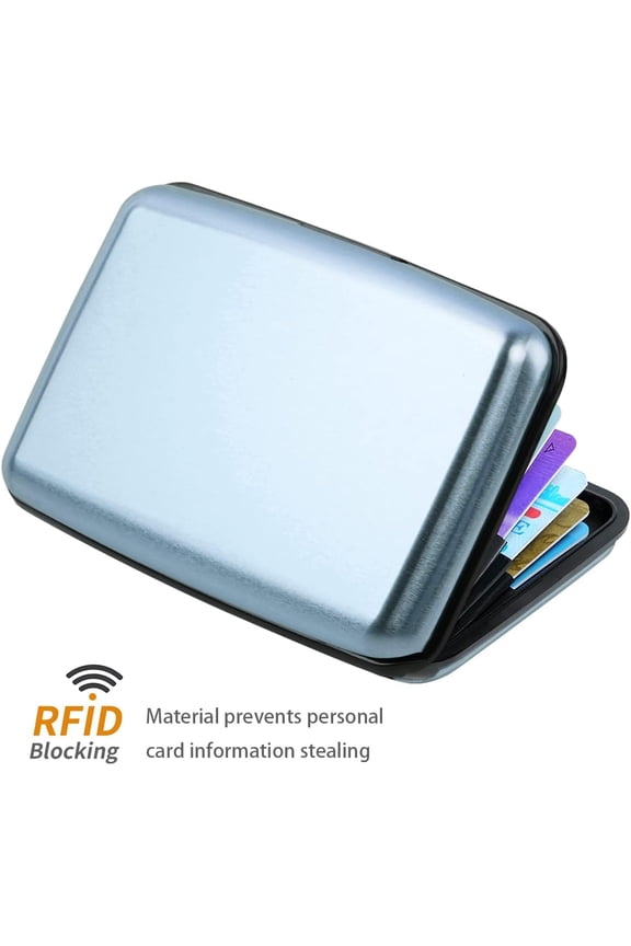 RFID Blocking Credit Card Holder,Mini Aluminum Slim Hard Card Holders Metal Wallet for Men or Women