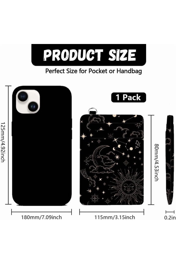 RFID Blocking Credit Card Holder for Women - Sun and Starry Sky PU Leather Slim Wallet with ID Window 6 Card Slots and Cash Pocket - Perfect for Travel and Gifts