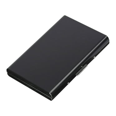 RFID Blocking Credit Card Protector Aluminum ID Case Hard Shell Business Card Holders Metal Wallet for Men or Women (Black,Silver)