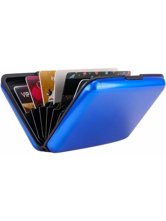 RFID Blocking Credit Card Protector Aluminum ID Case Hard Shell Business Card Holders Metal Wallet for Men or Women (Pack of 1)