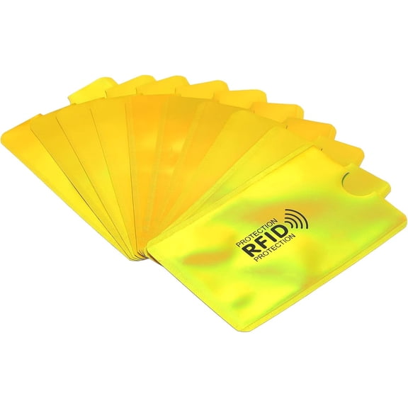 RFID Blocking Credit Card Sleeves, 20 Pack Contactless Protector Holder for NFC Purse, Laser Gold -