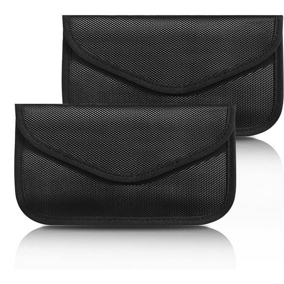 RFID Blocking Faraday Pouches for Larger Devices, Stylish Design Privacy Protection Anti-Tracking & Anti-Hacking Pouch for Cell Phone & Car Key Fob, High-Shielding Fabric