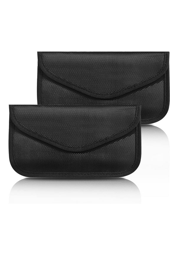 RFID Blocking Faraday Pouches for Larger Devices, Stylish Design Privacy Protection Anti-Tracking & Anti-Hacking Pouch for Cell Phone & Car Key Fob, High-Shielding Fabric