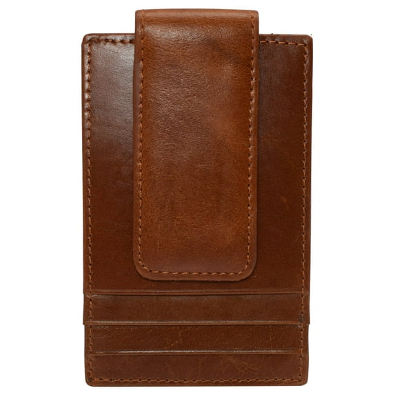 RFID Blocking Front Pocket Money Clip Vintage Leather Strong Magnetic Slim Wallet