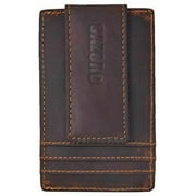 RFID Blocking Front Pocket Money Clip Vintage Leather Strong Magnetic Slim Wallet