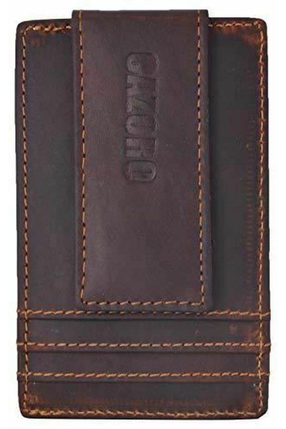 RFID Blocking Front Pocket Money Clip Vintage Leather Strong Magnetic Slim Wallet