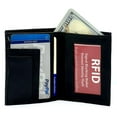 thumbnail image 1 of RFID Blocking Genuine Leather Men's Bifold Wallet Credit Card Billfold Holder, 1 of 9