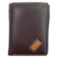 thumbnail image 1 of RFID Blocking Genuine Leather Men's Trifold Wallet Center Flap Premium Cowhide, 1 of 11