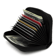 thumbnail image 1 of RFID Blocking Genuine Leather Women's Accordion Wallet Zip Fan Open Coin Credit Card Holder-Many Colors, 1 of 2