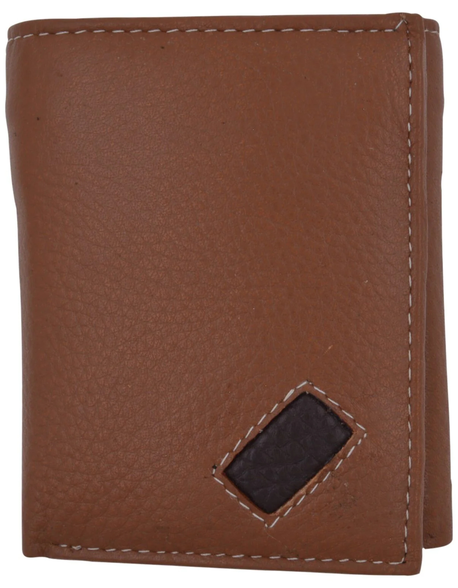 Men's European Cowhide Black Leather Trifold Wallet 3 ID,8 Slots