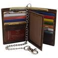 thumbnail image 1 of RFID Blocking Hipster Bifold Vintage Leather Chain Biker Wallet for Men, 1 of 15