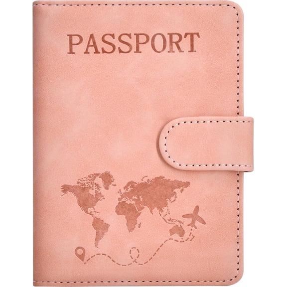 RFID Blocking Leather Passport Holder with Credit Card Slots and Boarding Pass Pocket – Travel Wallet Case, Stylish Travel Accessories for Business, Vacation, and International Travel