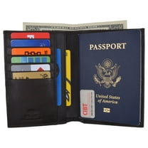 RFID Blocking Leather Passport Holder Wallet Cover Case Travel For Men and Women