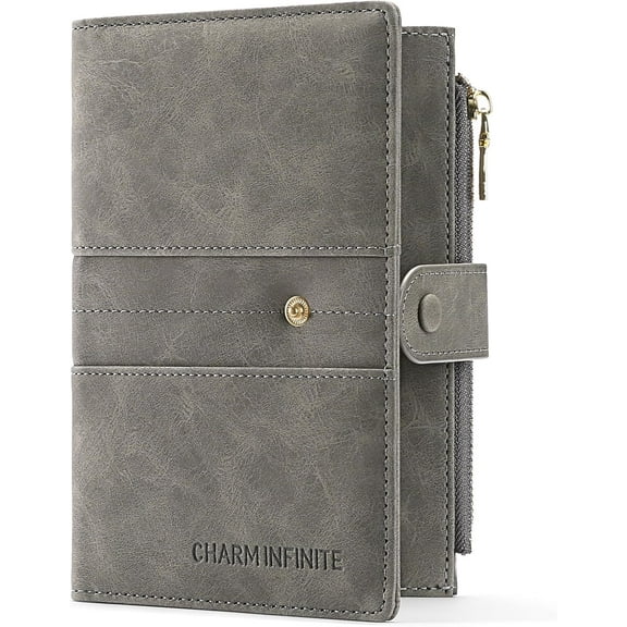 RFID Blocking Leather Passport Wallet Cover Case with Pen and Card Slots Travel Wallet for Women/Men Travel Must Haves Accessories