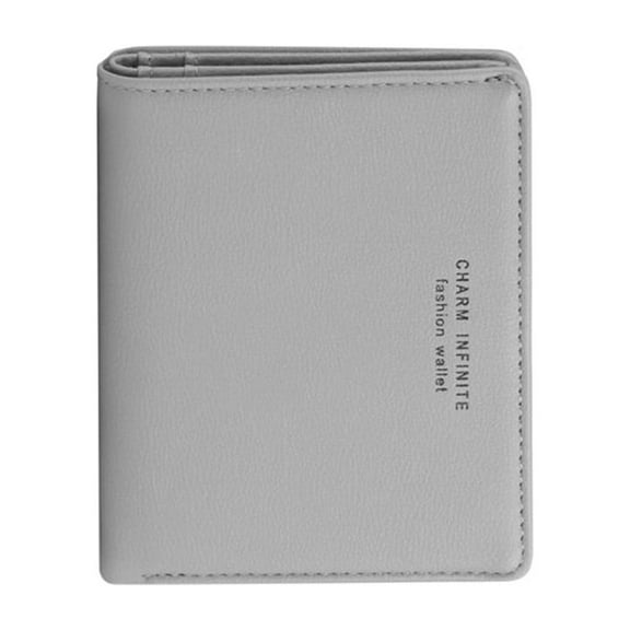 RFID Blocking Leather Wallet - Small, 6 Card Slots, Zipper Pocket (Blue/Grey)