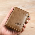 thumbnail image 1 of RFID Blocking Leather Wallet for Men Slim Bifold Credit Card Holder with Zipper Purse Large Capacity - Proof Fashionable Wallet, 1 of 3