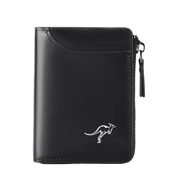 RFID Blocking Leather Wallet for Men Slim Bifold Credit Card Holder with Zipper Purse Large Capacity Travel