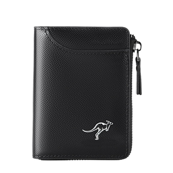 RFID Blocking Leather Wallet for Men Slim Bifold Credit Card Holder with Zipper Purse Large Capacity Travel