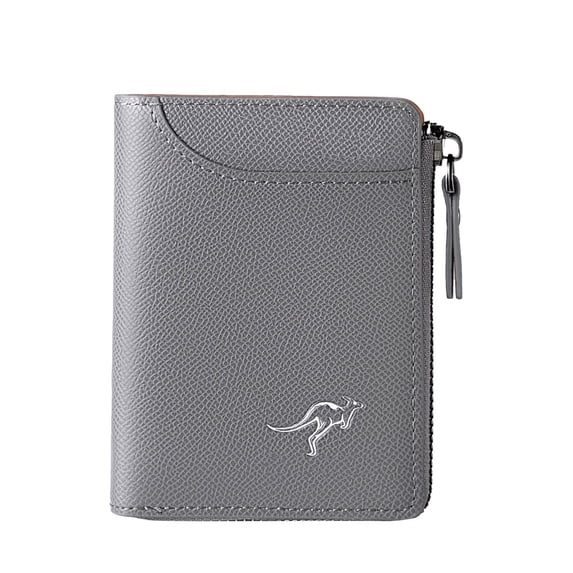 RFID Blocking Leather Wallet for Men Slim Bifold Credit Card Holder with Zipper Purse Large Capacity Travel
