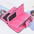 thumbnail image 1 of RFID Blocking Long Wallet for Women, Frosted Leather Wallet with Zipper Coin Purse, Large Capacity Card Organizer with Snap Closure for Daily and Travel Use, 1 of 5