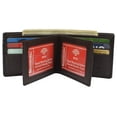thumbnail image 1 of RFID Blocking Men's Bifold Leather Wallet With Double Center Flap And 3 ID Windows, 1 of 38
