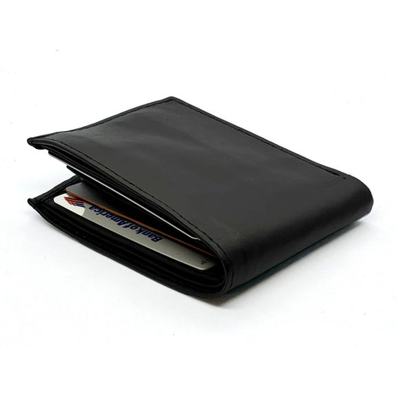 RFID Blocking Men's Bifold Wallet Multi Card Center Flap ID Holder