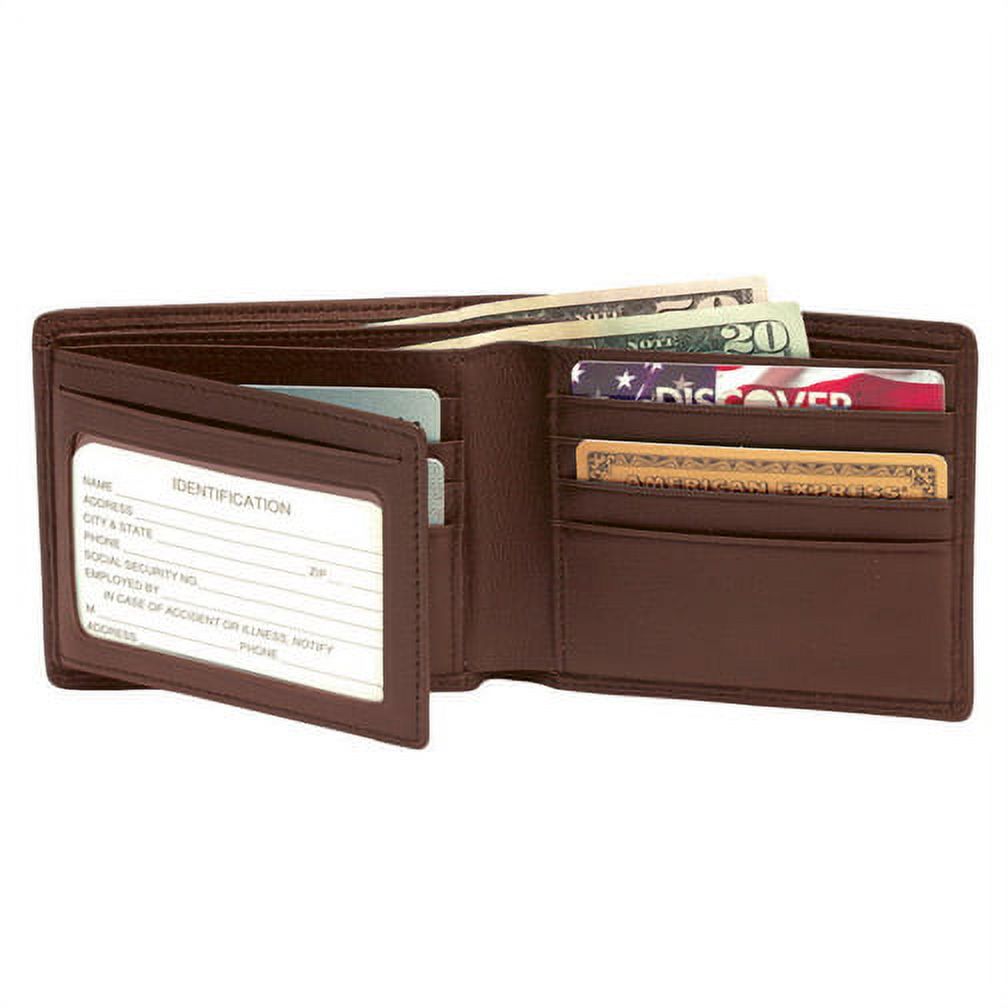 RFID Blocking Men's Bifold Wallet with Double ID Flap in Genuine Leather - image 1 of 2