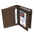 thumbnail image 1 of RFID Blocking Men's Genuine Leather ID Bifold 18+ Card Holder Center Flap Compact Wallet, 1 of 11