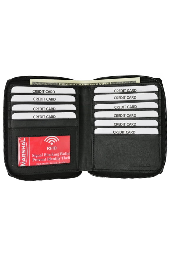 RFID Blocking Men's Hipster All Around Zipper Wallet by Marshal