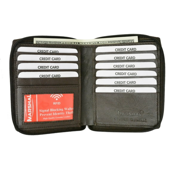 RFID Blocking Men's Hipster All Around Zipper Wallet by Marshal