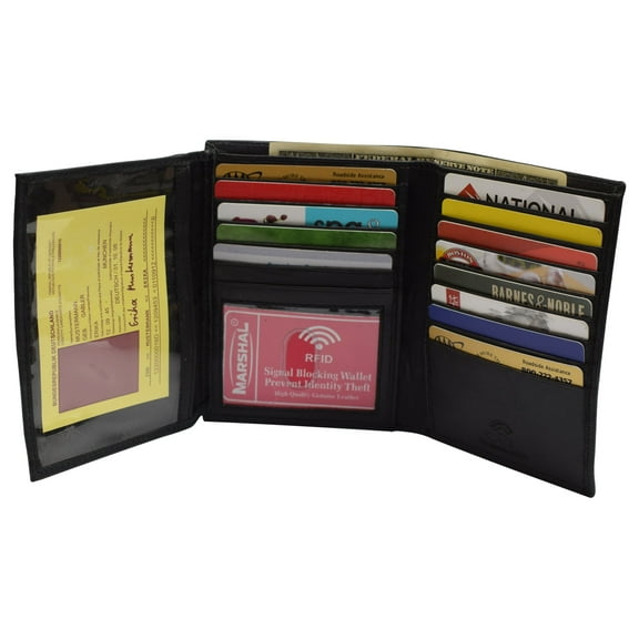 RFID Blocking Men's Hipster Bifold Wallets for Men Genuine Leather European Large Billfold Wallet