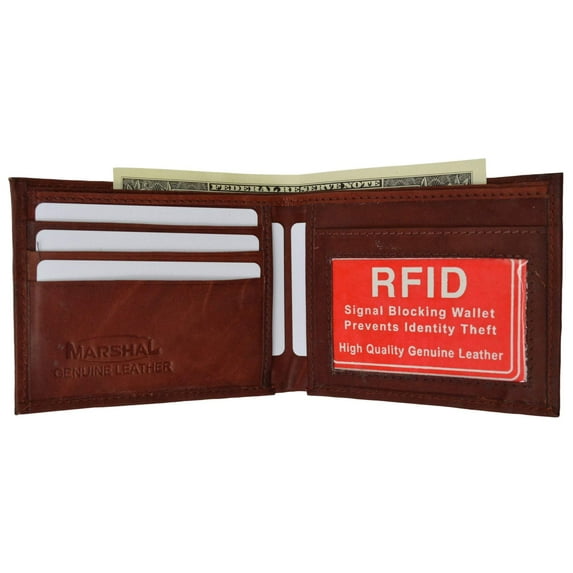 RFID Blocking Men's Leather Slim Bifold Wallet RFID 60 (C)